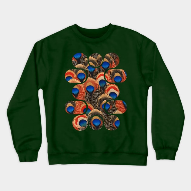 Abstract Shapes Peacock Feathers Pattern Design Crewneck Sweatshirt by craftydesigns